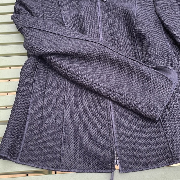 Akris Punto | Wool Full Zip Black Short Jacket Cropped Size 12 - Picture 9 of 10